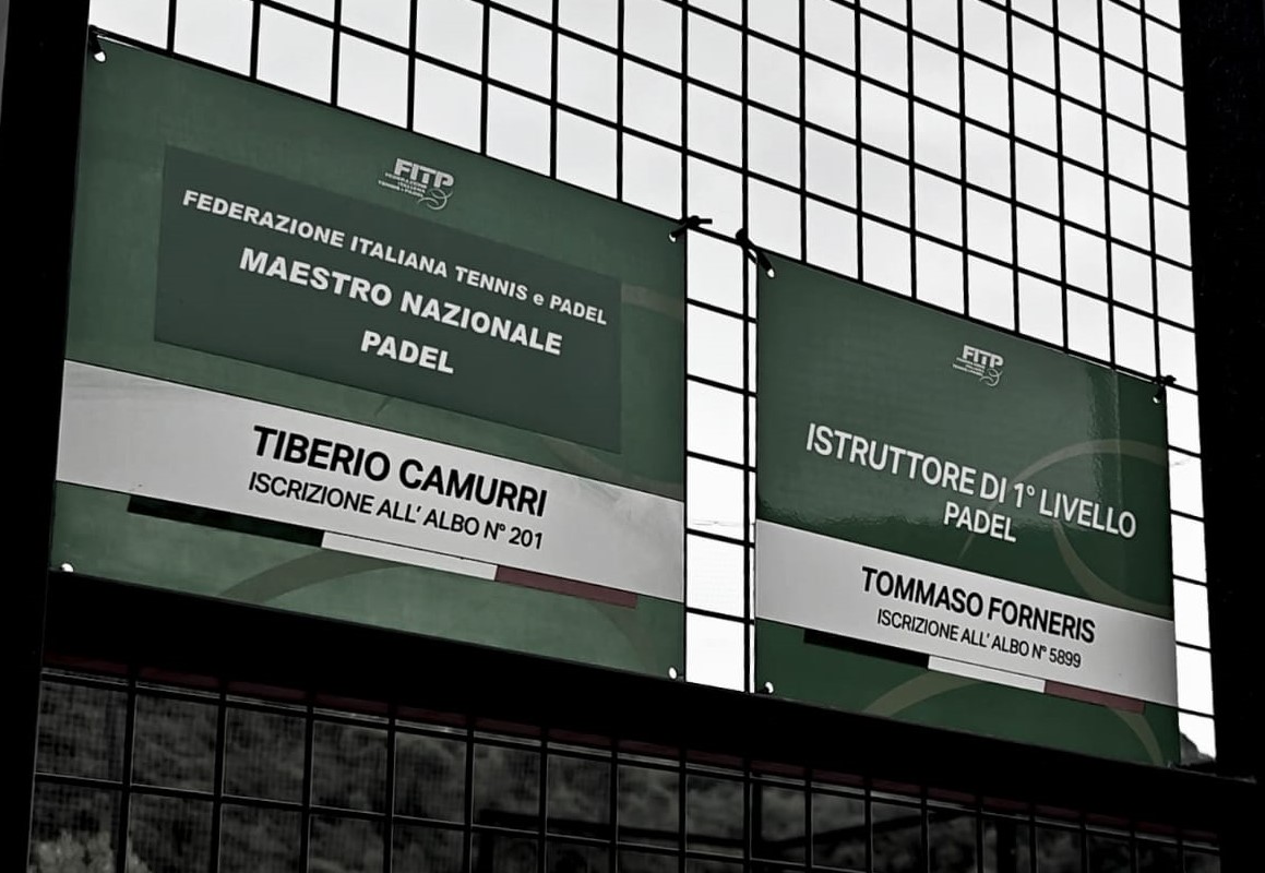 Targhe FITP di un Maestro Nazionale e di un Istruttore di Padel di 1° livello a Dolceacqua